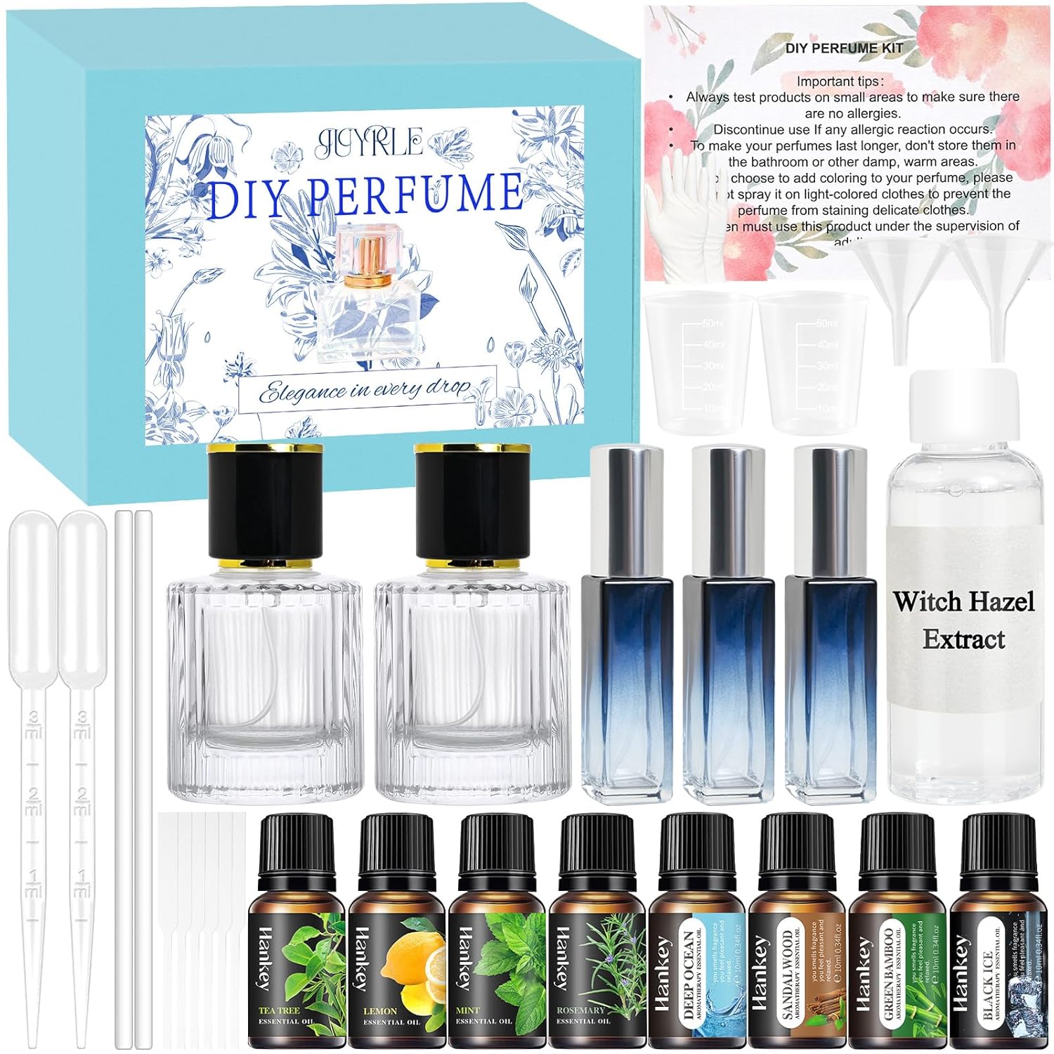 Perfume Making Kit- DIY Perfume Making for Men, Make Your Own Scent with Essential Oil, Spray Bottle, Men Fragrance Maker, Scent Set, Fragrance Gifts for Women Girls Boyfriend
