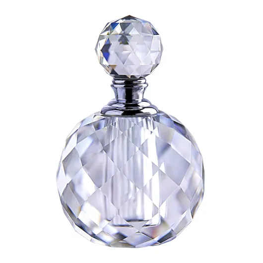 H&D Crystal Art Deco Vintage Style Perfume Bottles Empty Glass Refillable 10ml Clear