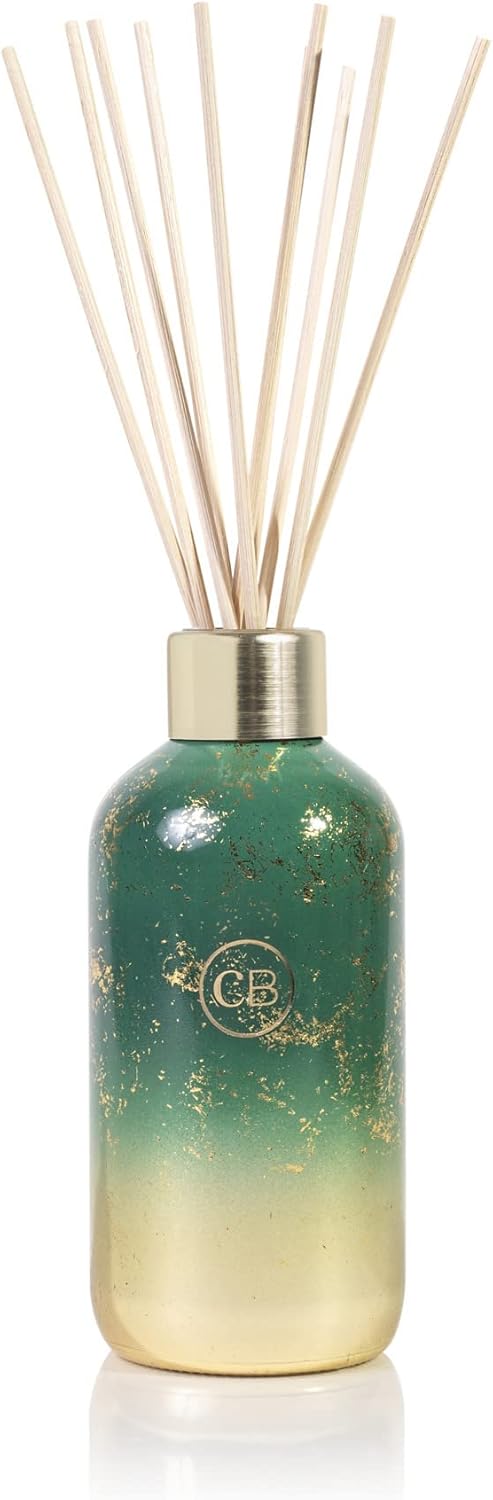 Glimmer Reed Diffuser Set - Includes Diffuser Sticks, Scented Oil, and Decorative Glass Bottle - Home Decor Room Freshener - Capri Blue Home Fragrance - Crystal Pine (8 fl oz)