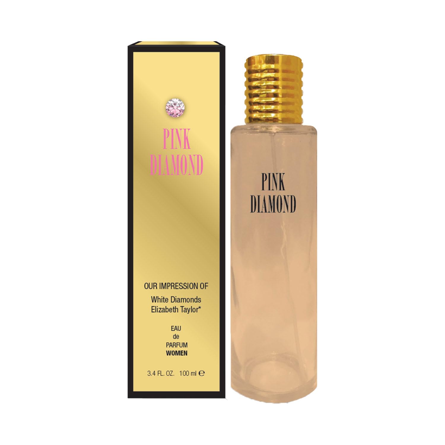 Pink Diamond Impression Perfume for Women, 3.4 oz - Long-Lasting Eau de Toilette with Orange, Neroli, and Italian Orris Root