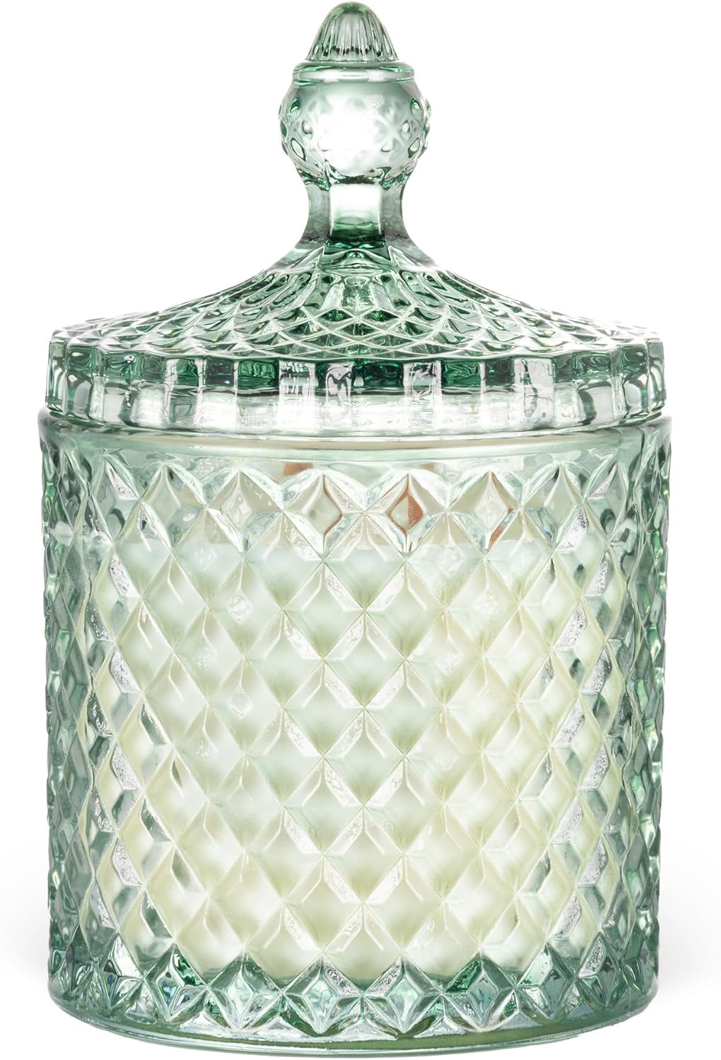 Lavender Vanilla Scented Candles, 14.8oz Large Wooden Wick Candle - Natural Soy Wax, 70H Long Burning - Non Toxic - Clean Burn, Big Candles for Home Scented, Gift for Women & Men Lavender & Vanilla