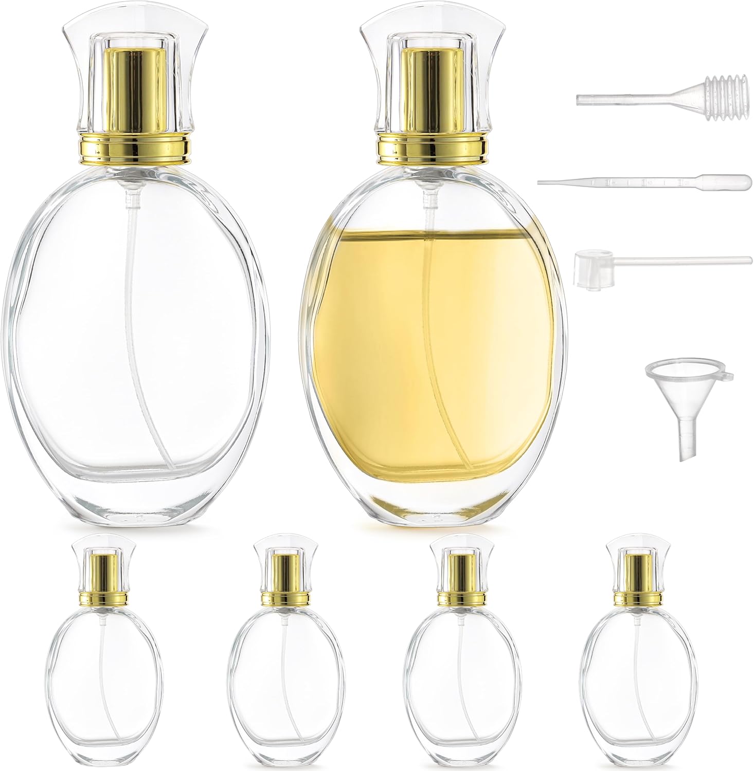 6 Pack 50ml/1.7 OZ Refillable Spray Perfume Bottle, Empty Glass Perfume Atomizer Bottle, Cologne Travel Bottle for Refreshing, Breathing Spray