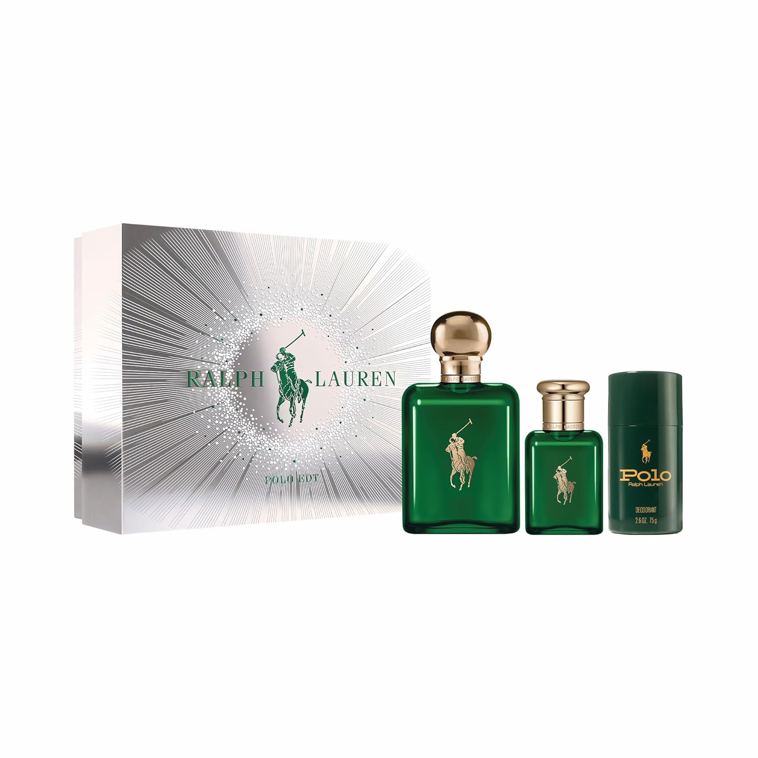 Ralph Lauren - Polo Eau de Toilette - Men's Cologne Trio Set ($199 Value) - Full Size, 4.2 Fl Oz, Travel Size, 1.35 Fl Oz & Deodorant