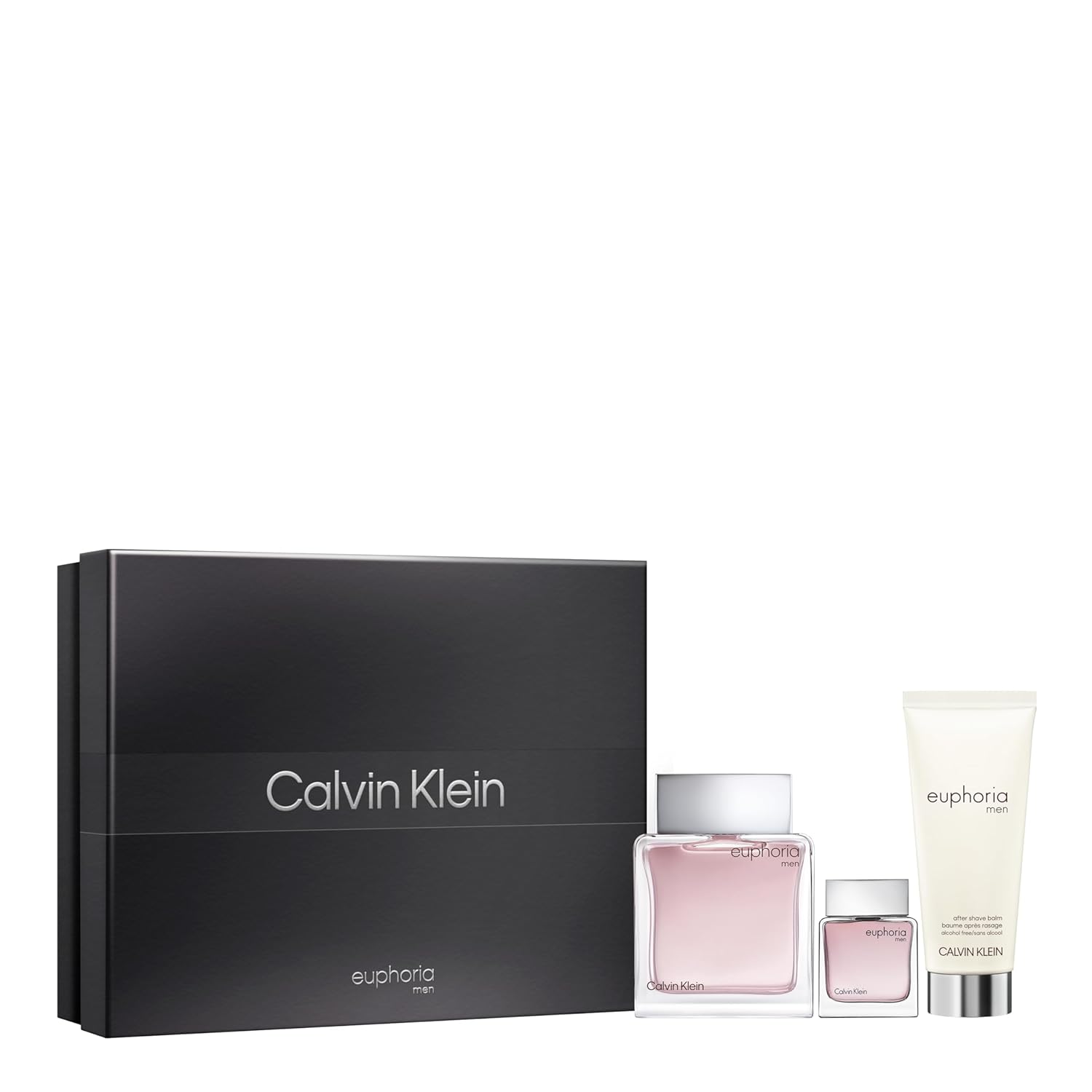 Calvin Klein Euphoria Eau de Toilette – Chypre Men's Cologne – With Notes of Ginger, Black Basil, Patchouli & Amber – Long Lasting Fragrance 3 Piece Set
