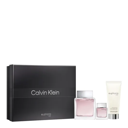 Calvin Klein Euphoria Eau de Toilette – Chypre Men's Cologne – With Notes of Ginger, Black Basil, Patchouli & Amber – Long Lasting Fragrance 3 Piece Set
