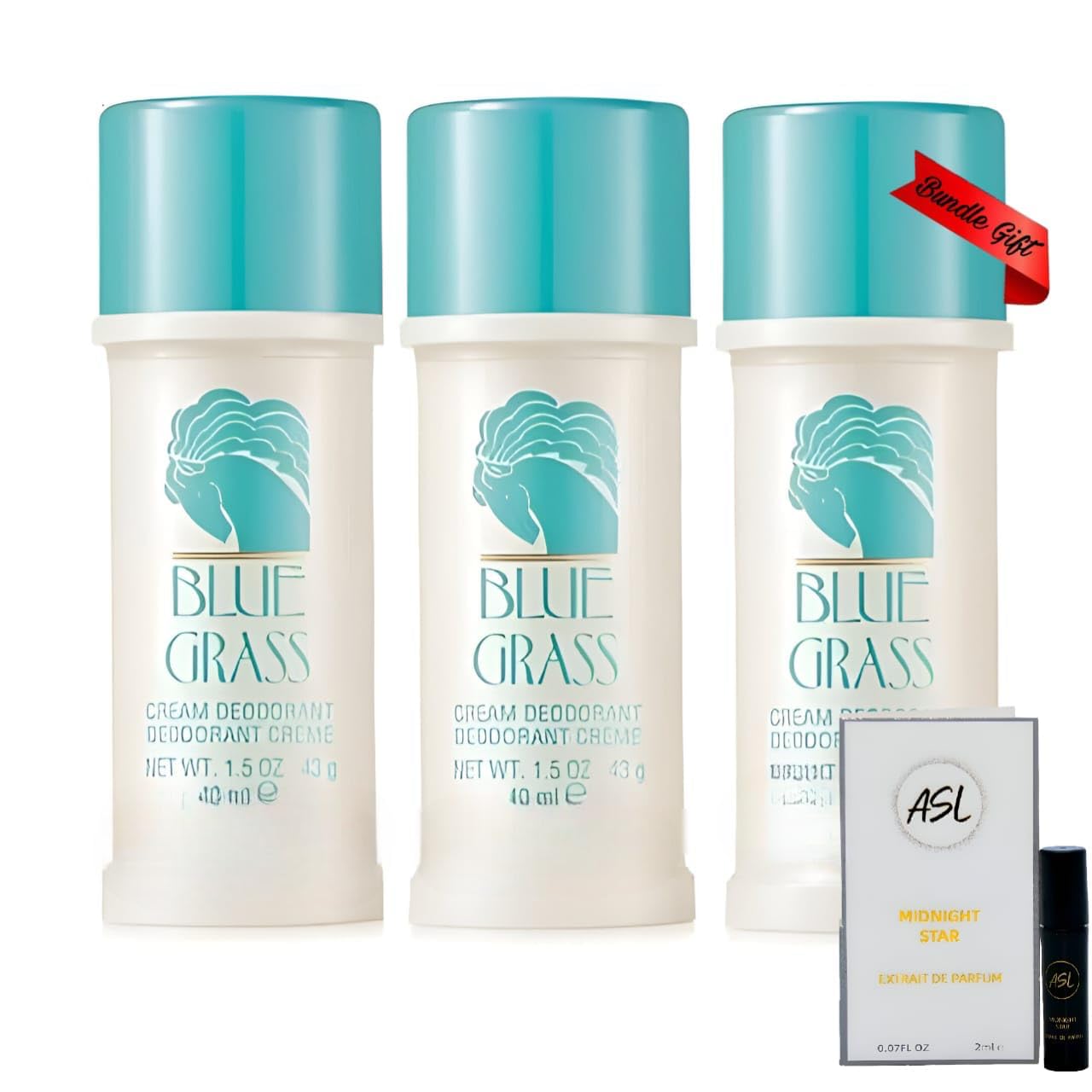 Deodorant cream 1.5 oz Pack of 3 with bundle Travel size .07 oz Perfume Gift