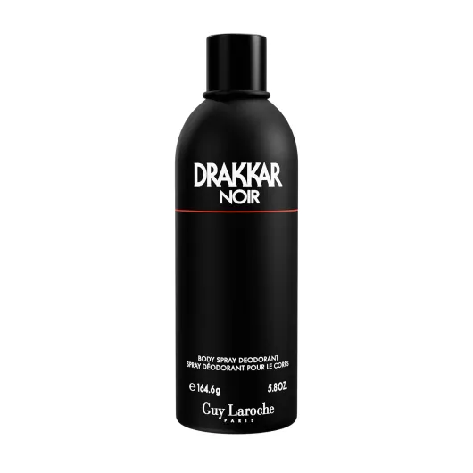 Guy Laroche Drakkar Noir, Iconic Designer Fragrance, Intense & Powerful Body Spray, Fougere Blend & Aromatic Spices, Long Lasting Mens Cologne, Day and Evening Scent 6.76 Fl Oz (Pack of 1)