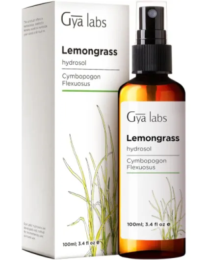 Lemongrass Hydrosol, 3.4 Fl Oz - Lemongrass Spray for Face, Skin, Body, Hair, Outdoor Use, Aromatherapy - Cultivated In Thailand With No Synthetic Additives