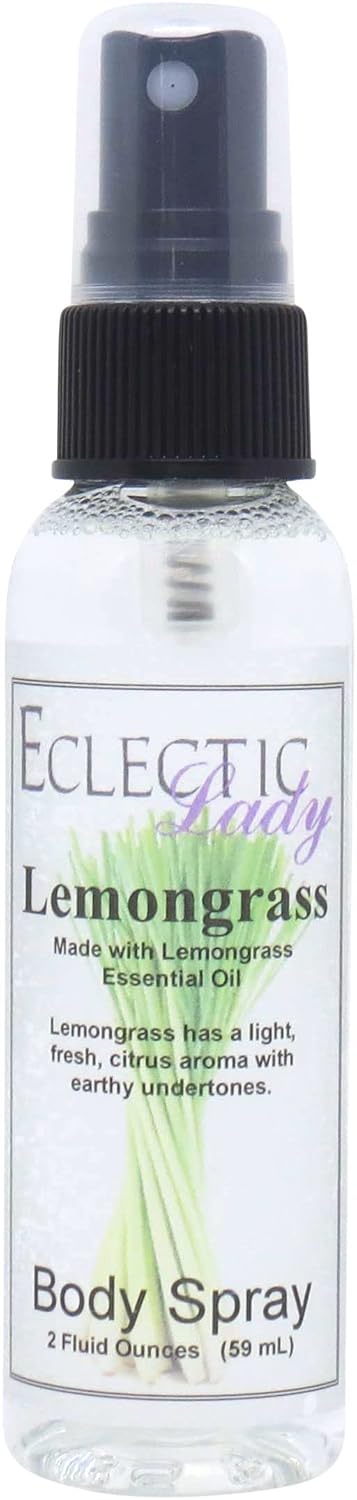 Lemongrass Body Spray, 2 ounces, Body Mist for Women with Clean, Light & Gentle Fragrance, Cologne with Soft, Subtle Aroma For Daily Use