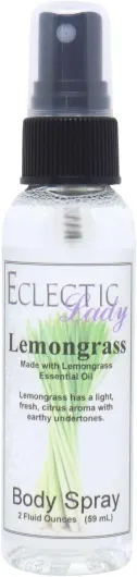 Lemongrass Body Spray, 2 ounces, Body Mist for Women with Clean, Light & Gentle Fragrance, Cologne with Soft, Subtle Aroma For Daily Use