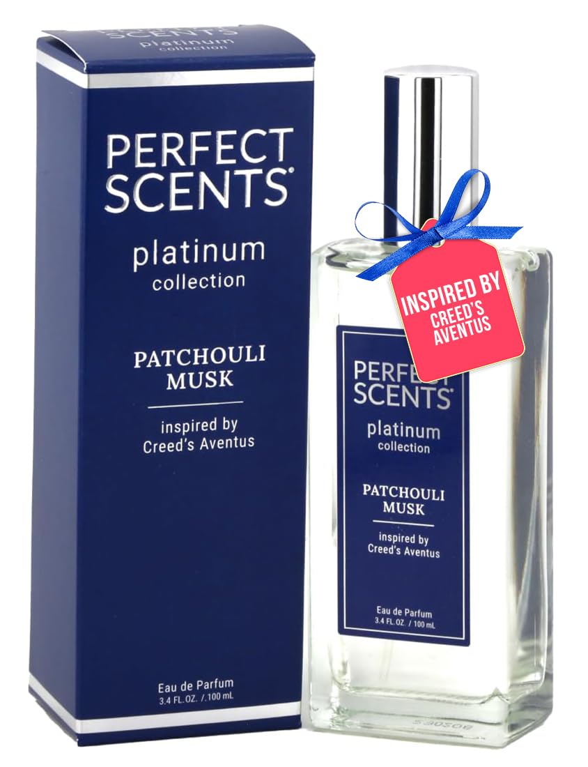 Perfect Scents Fragrances - Inspired by Creed’s Aventus - Platinum Collection - Patchouli Musk - Men’s Eau de Parfum - CLEAN, Vegan, Paraben & Phthalate Free - Never Tested on Animals - 3.4 Fl Oz