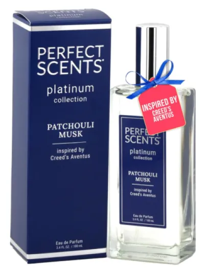 Perfect Scents Fragrances - Inspired by Creed’s Aventus - Platinum Collection - Patchouli Musk - Men’s Eau de Parfum - CLEAN, Vegan, Paraben & Phthalate Free - Never Tested on Animals - 3.4 Fl Oz