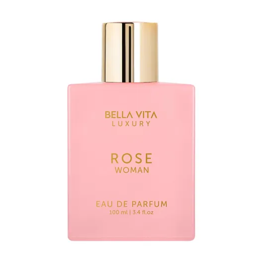 BellaVita Luxury ROSE Perfume for Women (100ml) - Floral, Oriental & Sweet Fragrance - Notes: Amber, Vanilla, Black Currant, Rose, Jasmine - Premium French Floral Fragrance