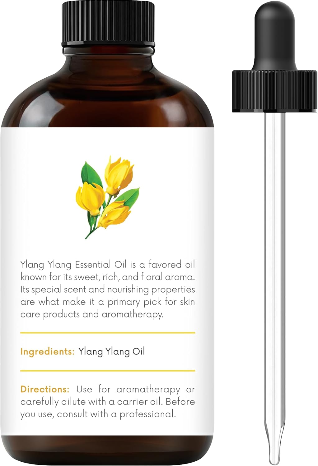 Ylang Ylang Essential Oil – 1 Fl Oz – 100% Pure and Natural – Premium Grade Essential Oil for Diffuser and Aromatherapy, Skin, Massage, Candle and Soap Making Fragrance Ylang Ylang 1 Fl Oz (Pack of 1)