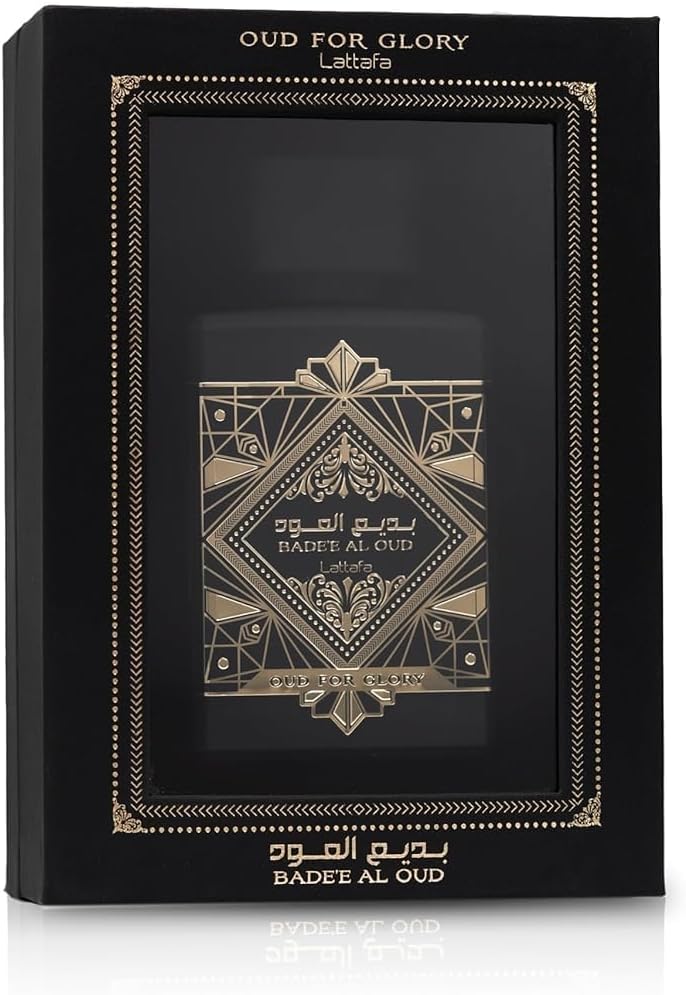 Badee Al Oud For Glory by Lattafa for Men - 3.4 oz EDP Spray Smoky, aromatic Oudh 100.55 ml (Pack of 1)