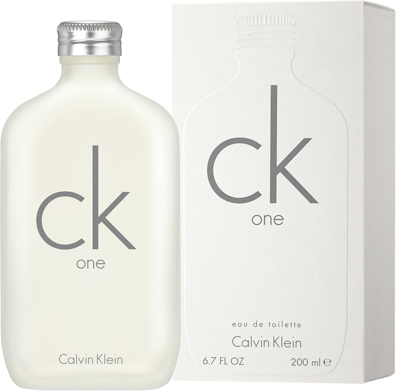 CALVIN KLEIN CK One - Unisex Eau de Toilette for All - Citrus & Aromatic Fragrance with Notes of Green Tea, Nutmeg and Musk - Medium Longevity 200 ml (Pack of 1)