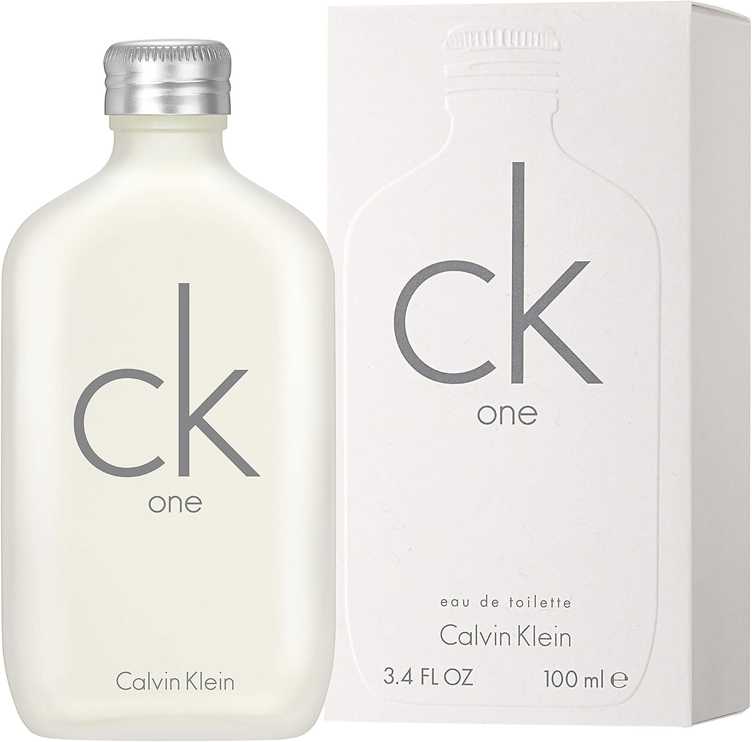 CALVIN KLEIN CK One - Unisex Eau de Toilette for All - Citrus & Aromatic Fragrance with Notes of Green Tea, Nutmeg and Musk - Medium Longevity 100 ml (Pack of 1)
