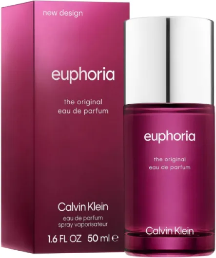 CALVIN KLEIN Euphoria - Eau de Parfum for Women - Chypre Fragrance with Notes of Pomegranate, Black Orchid, Lotus Blossom and Mahogany Wood - High Longevity 50 ml (Pack of 1)